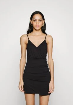 Even&Odd Strappy Warp Mini Bodycon Punto Dress - Shift Dress - Black -Even-Odd Store 0a6c94ce3fa545279a99298574f33c87