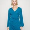 Even&Odd Woven Drape Mini Dress- Cocktail Dress / Party Dress - Blue