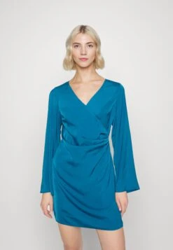 Even&Odd Woven Drape Mini Dress- Cocktail Dress / Party Dress - Blue