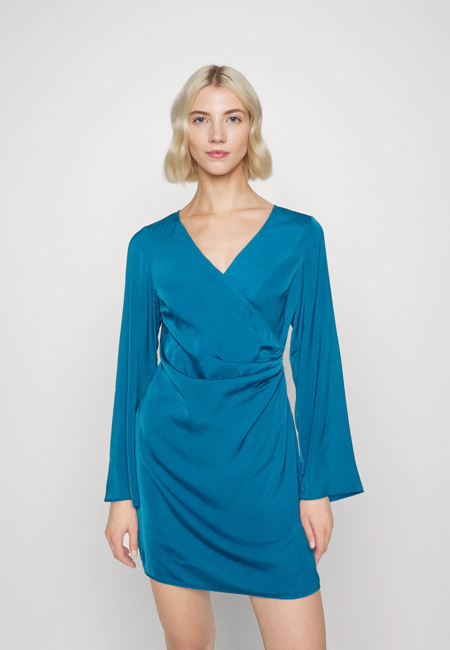 Even&Odd Woven Drape Mini Dress- Cocktail Dress / Party Dress - Blue 1 Even&Odd Woven Drape Mini Dress- Cocktail Dress / Party Dress - Blue