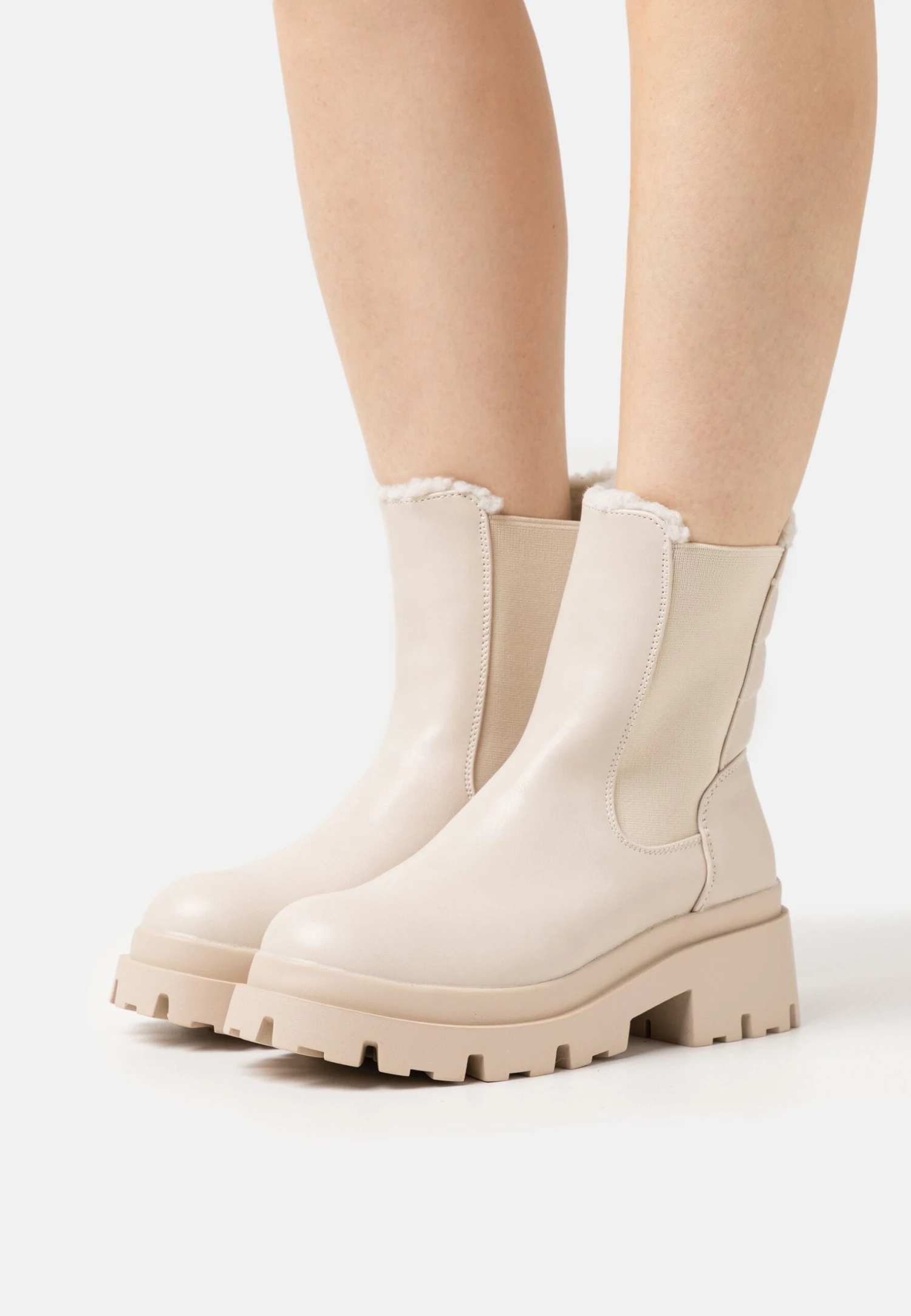 Winter Boot - Platform Ankle Boots - Beige 1 Winter Boot - Platform Ankle Boots - Beige