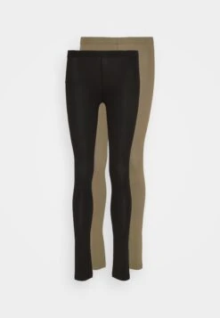 Even&Odd 2 Pack - Leggings - Trousers - Black/Dark Green -Even-Odd Store 0d2ddaf9d12a481b899b5fa55a52190d