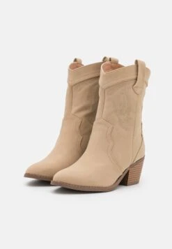 Even&Odd Cowboy/Biker Ankle Boot - Beige -Even-Odd Store 1e7aa543efe44db2bc5e4d0c022621ef
