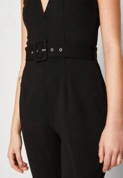 Even&Odd Going Out Low V Neck Flared Leg Belted - Jumpsuit - Black -Even-Odd Store 2317651ed18b47688f6c6a4e71f55a7a