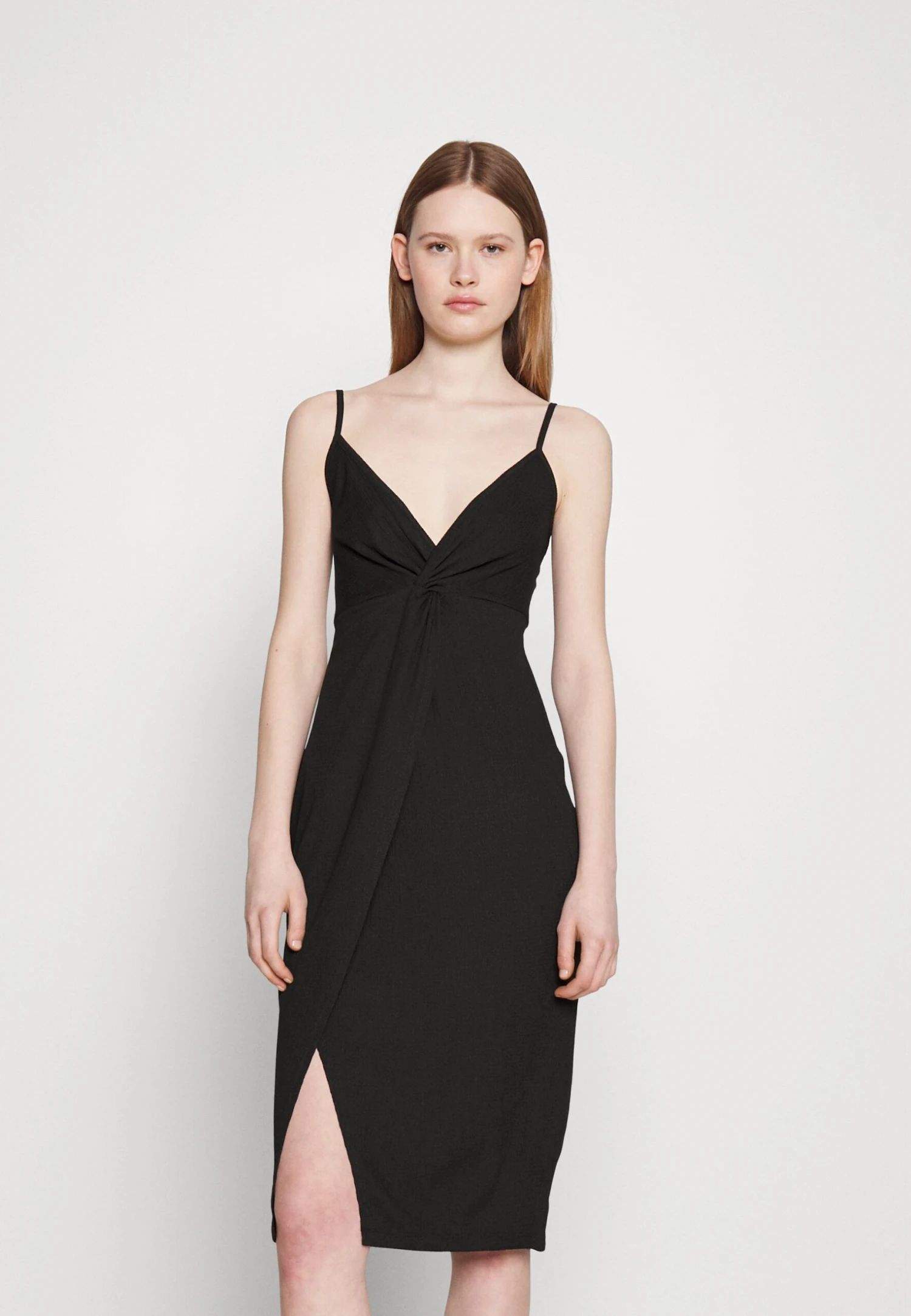 Even&Odd Eo-Ss23-C144-Sj / Strappy V Neck Knot Front Waist Midi Dress / 302 - Red - Day Dress - 802 - Black 3 Even&Odd Eo-Ss23-C144-Sj / Strappy V Neck Knot Front Waist Midi Dress / 302 - Red - Day Dress - 802 - Black - Image 3