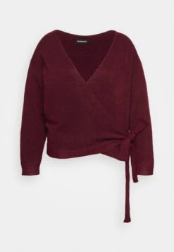 Curvy Wrap Cardigan - Cardigan - Dark Red