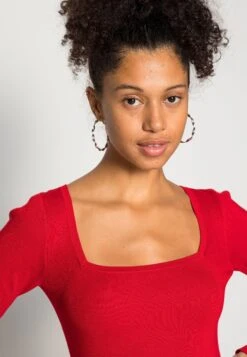 Even&Odd Eckiger Ausschnitt Mini Strickkleid - Jumper Dress - Red -Even-Odd Store 358f9f3f0a264359a9e95beaadd53790