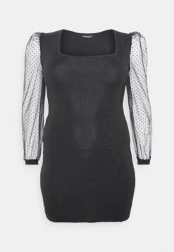 Bodycon Sleeves Low Neck Mini Dress- Jumper Dress - Black -Even-Odd Store 38065cccb9bf4910a684ee992b00def3