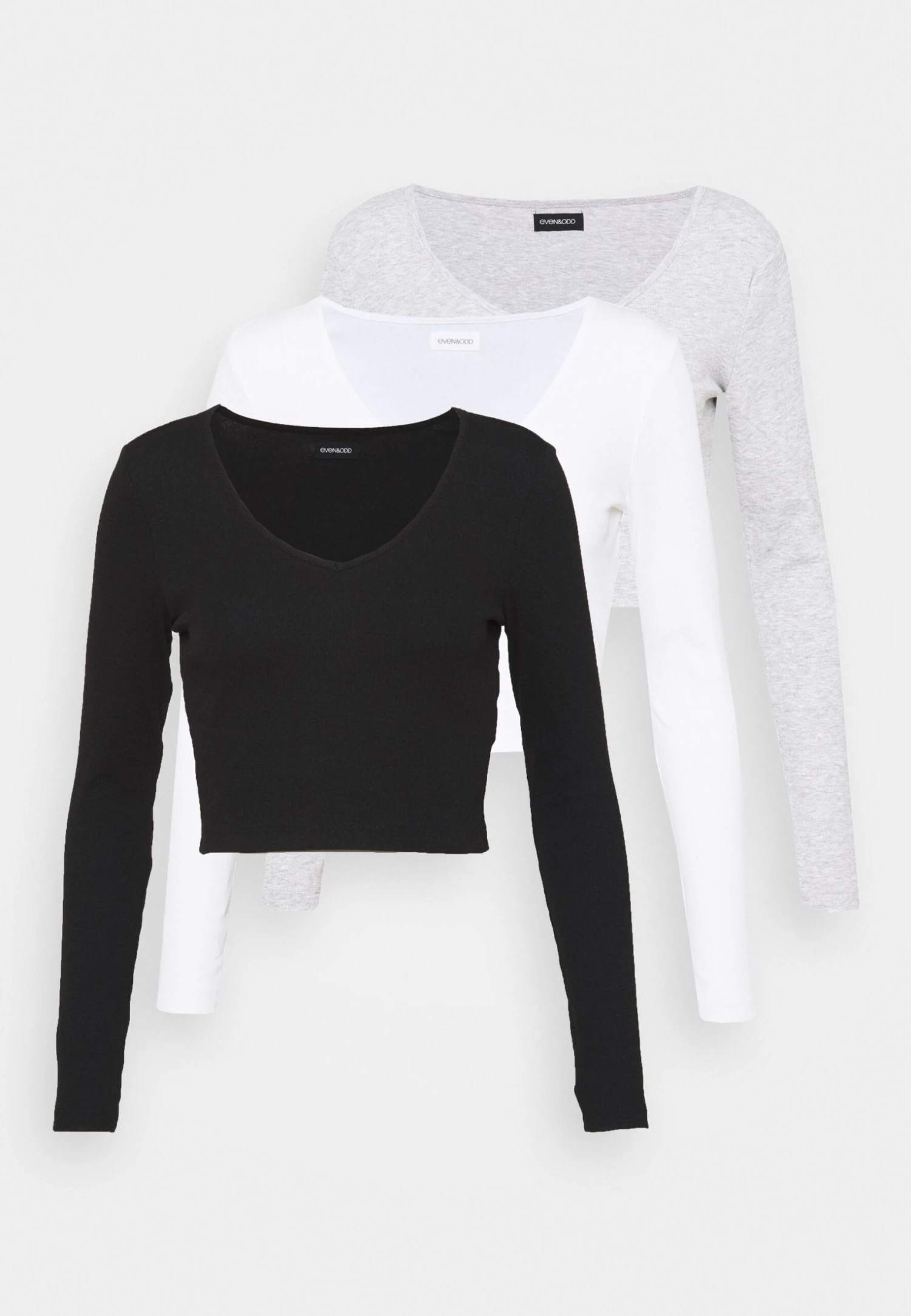 Even&Odd 3 Pack - Long Sleeved Top - Black/White/Grey 7 Even&Odd 3 Pack - Long Sleeved Top - Black/White/Grey - Image 7