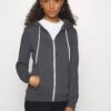 Even&Odd Zip-Up Sweatshirt - Mottled Dark Grey