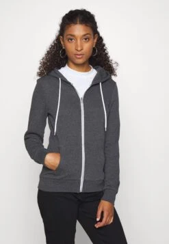 Even&Odd Zip-Up Sweatshirt - Mottled Dark Grey