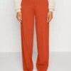 Wide Leg Trousers - Trousers -Brown
