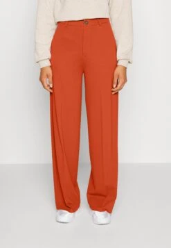 Wide Leg Trousers - Trousers -Brown