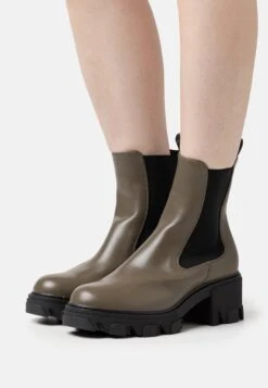 Platform Ankle Boots - Khaki