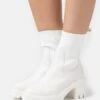 Platform Ankle Boots - White