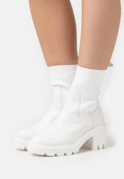 Platform Ankle Boots - White