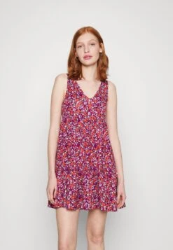 Even&Odd Sleeveless V Neck Volant Hem Flared Mini Dress (Eo-Ss23-C135-Sj) / Black - 802_Pink - 402_Orange - 205 - Day Dress - Black - 802_Pink - 402_Orange - 205