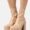 Even&Odd High Heeled Ankle Boots - Beige