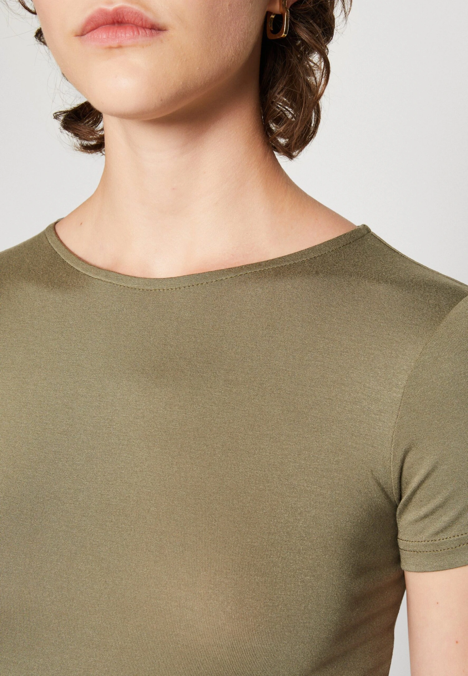 Even&Odd 2 Pack - Basic T-Shirt - White/Khaki 7 Even&Odd 2 Pack - Basic T-Shirt - White/Khaki - Image 7