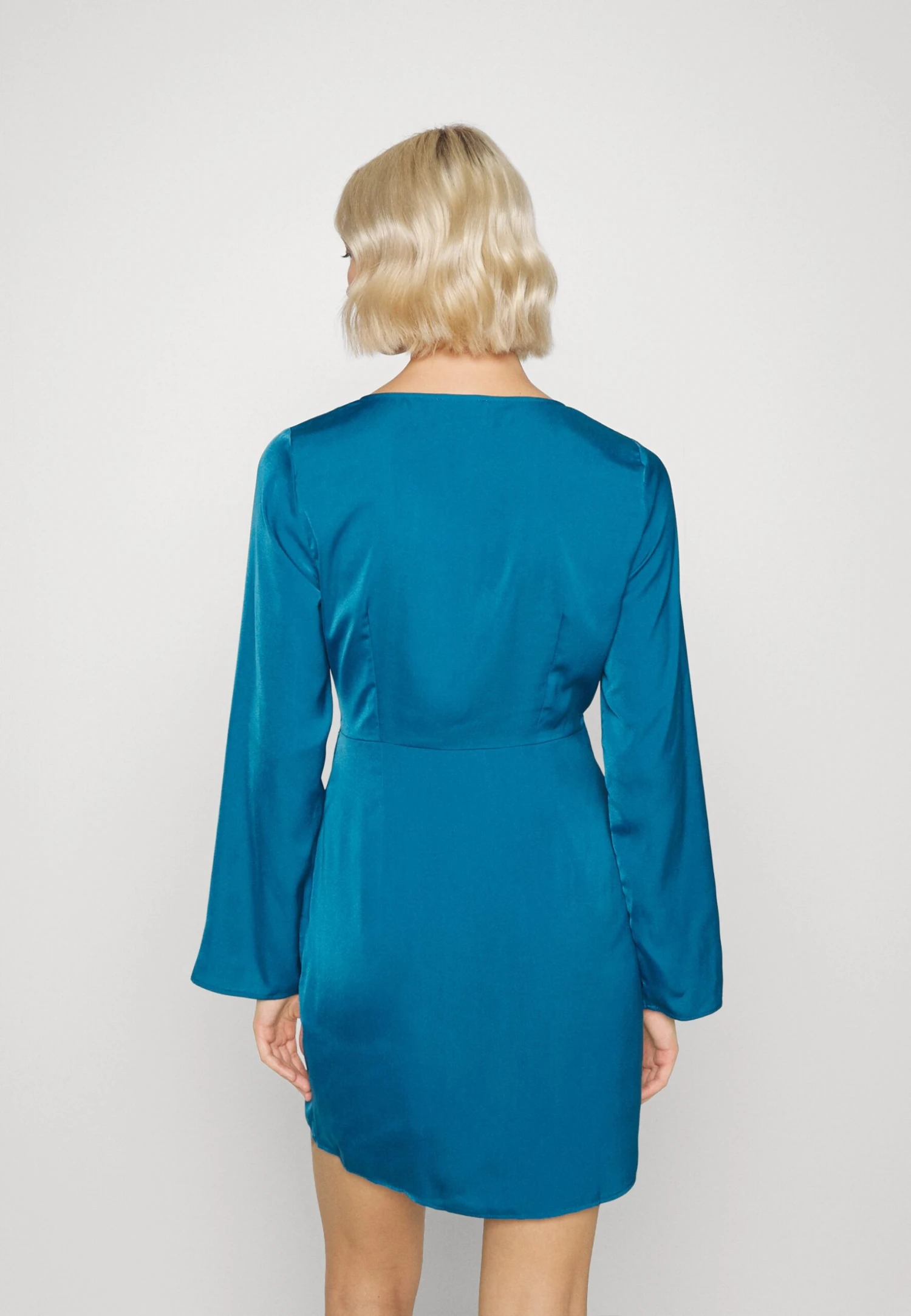 Even&Odd Woven Drape Mini Dress- Cocktail Dress / Party Dress - Blue 3 Even&Odd Woven Drape Mini Dress- Cocktail Dress / Party Dress - Blue - Image 3