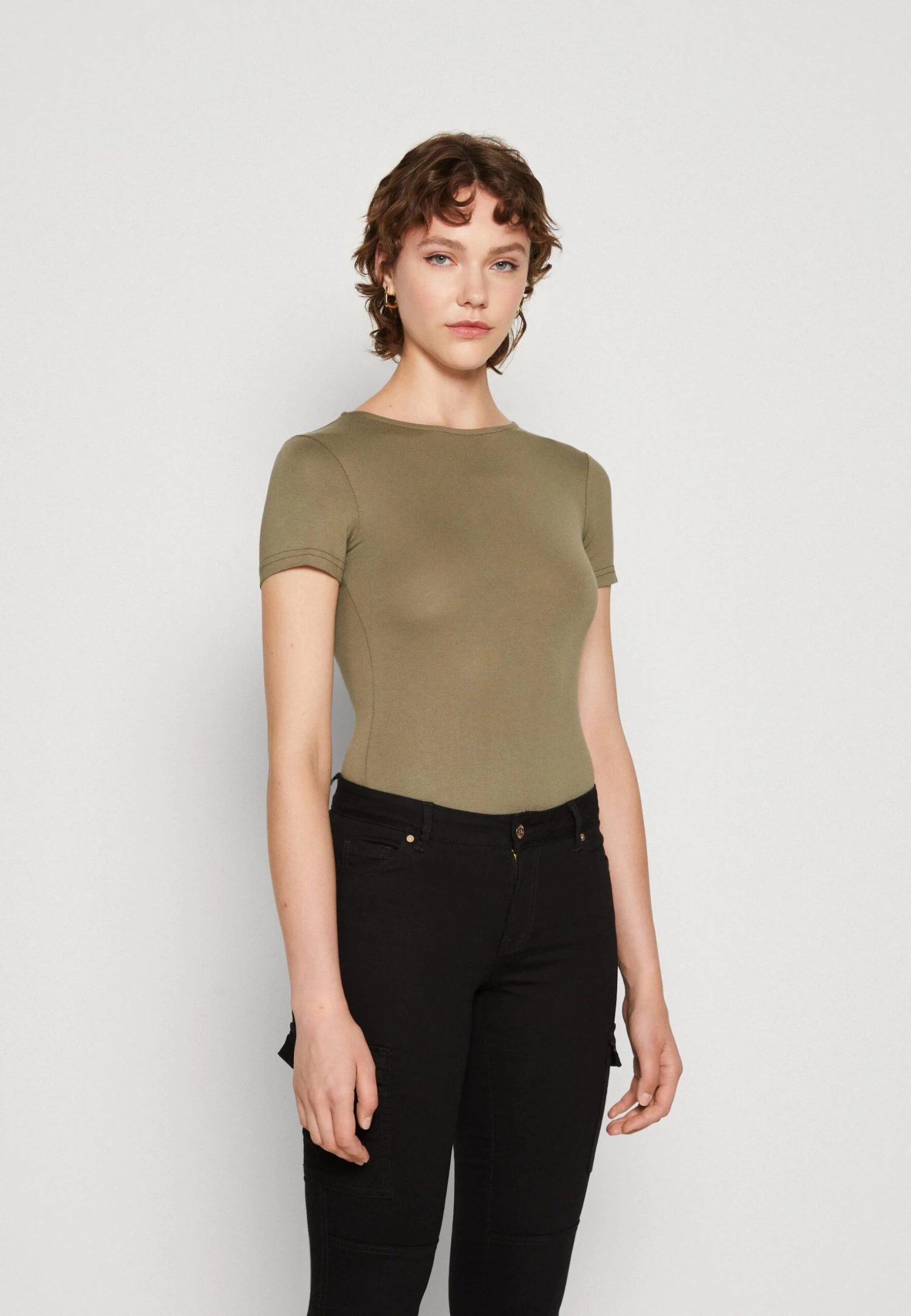 Even&Odd 2 Pack - Basic T-Shirt - White/Khaki 2 Even&Odd 2 Pack - Basic T-Shirt - White/Khaki - Image 2