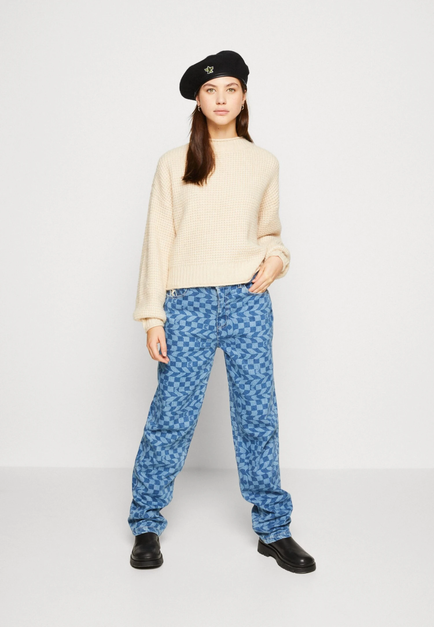 Even&Odd Moss Stitch Jumper - Jumper - Sand 2 Even&Odd Moss Stitch Jumper - Jumper - Sand - Image 2