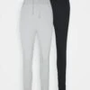 2 Pack - Tracksuit Bottoms - Black/Mottled Grey