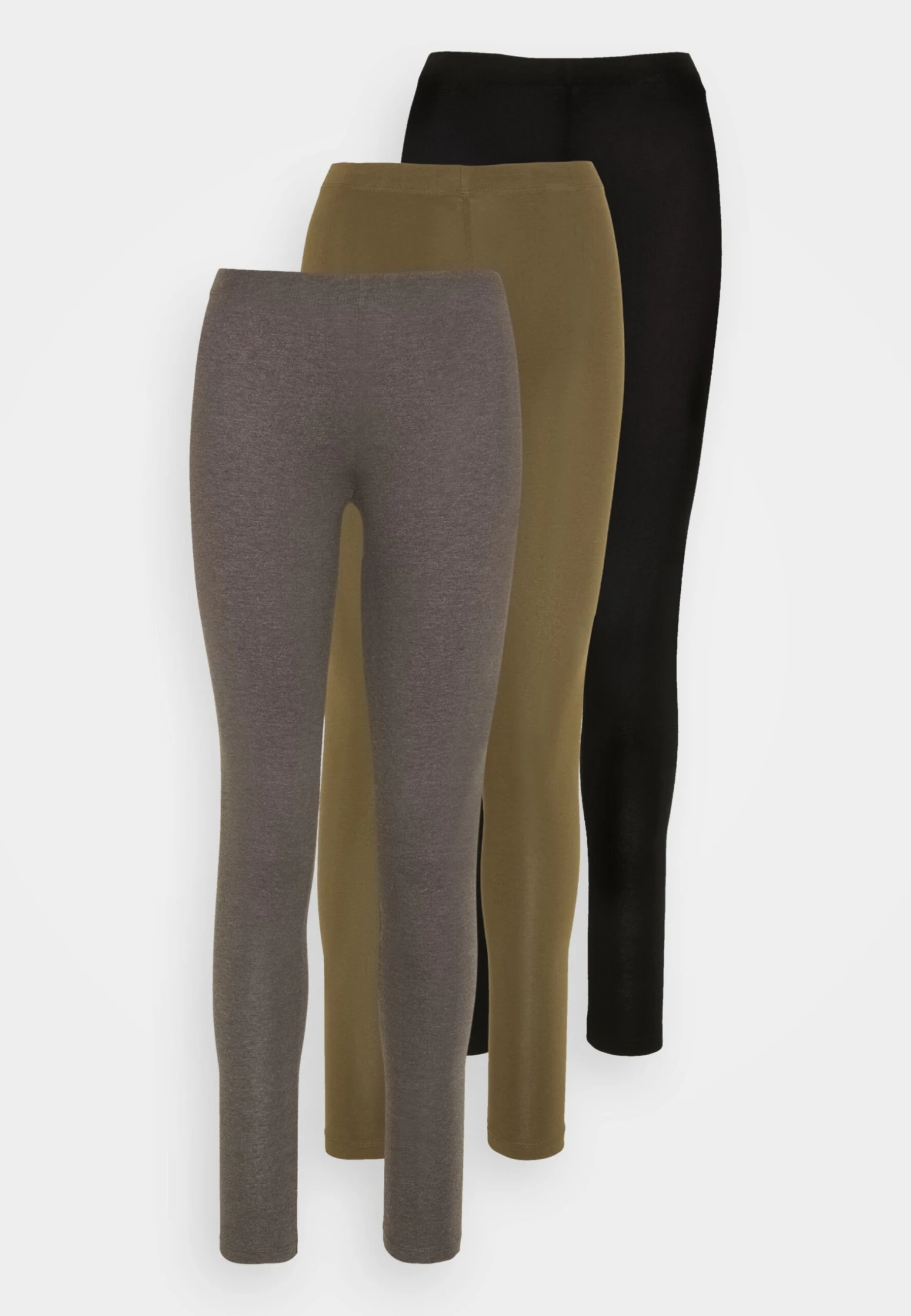Even&Odd 3 Pack - Leggings - Trousers - Black/Khaki/Mottled Dark Grey 7 Even&Odd 3 Pack - Leggings - Trousers - Black/Khaki/Mottled Dark Grey - Image 7