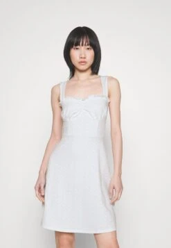 Even&Odd Sleeveless Sweetheart Neckline Princess Seams Flared Skirt Mini Dress (Eo-Ss23-C131-Sp) / 001 - White - Day Dress - 001 - White -Even-Odd Store 903151c4214948b59bb6803b83e448ef