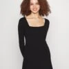 Even&Odd Eckiger Ausschnitt Mini Strickkleid - Jumper Dress