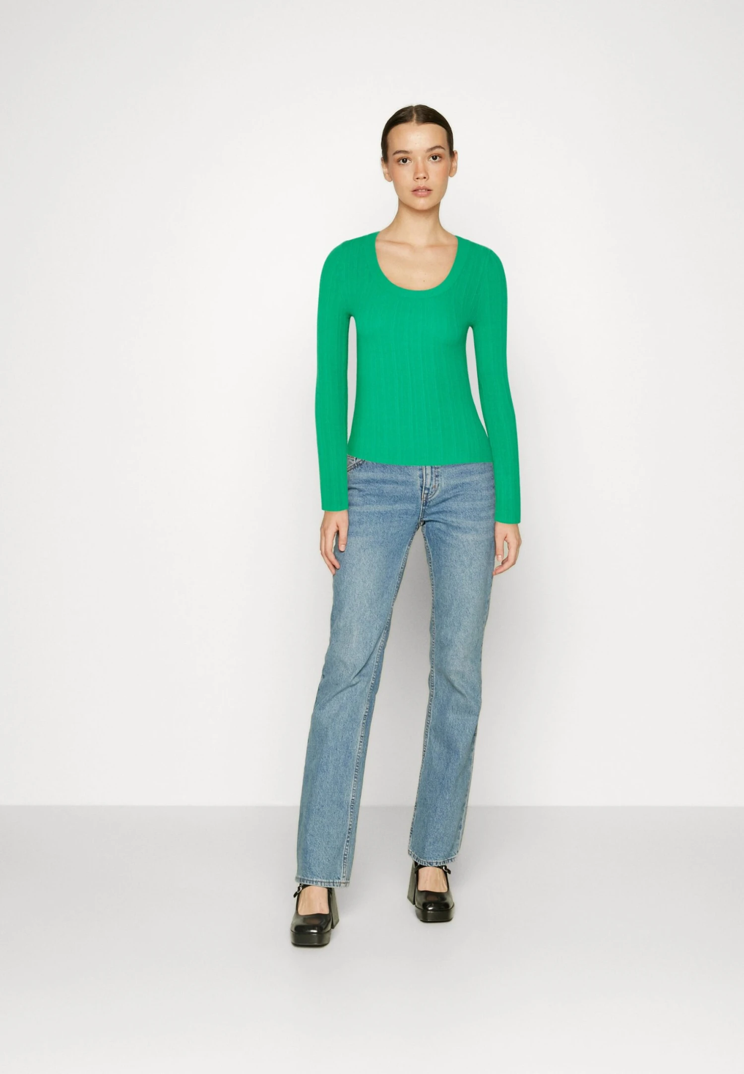 Even&Odd Ribbed - Variegated - Jumper -Green 2 Even&Odd Ribbed - Variegated - Jumper -Green - Image 2