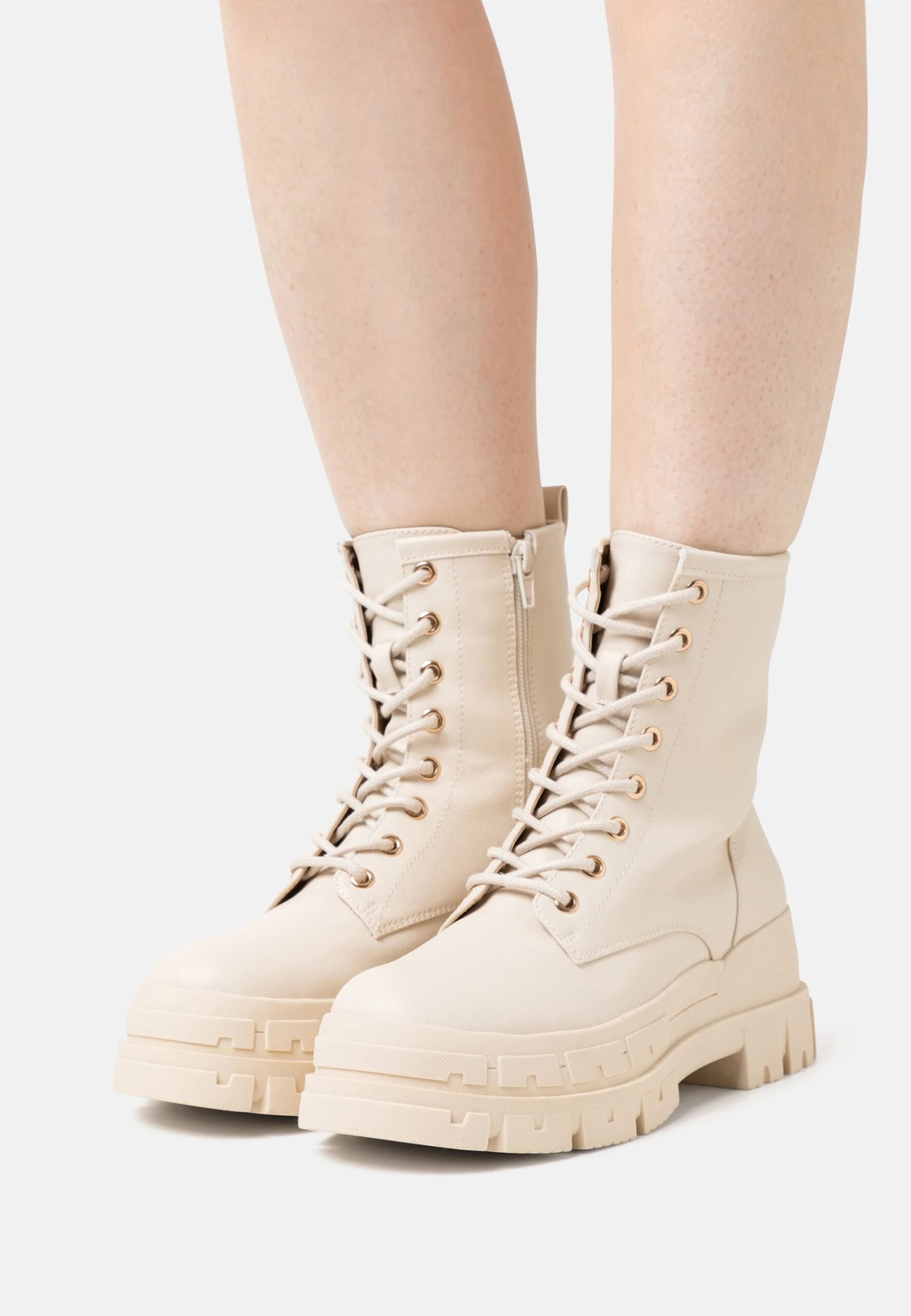 Even&Odd Lace-Up Ankle Boots - Beige 1 Even&Odd Lace-Up Ankle Boots - Beige