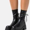 Even&Odd Lace-Up Ankle Boots - Black