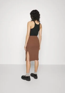 Pencil Skirt With Slit - Pencil Skirt - Brown -Even-Odd Store c9fa84346b7f4a1b95726dee77e1027d