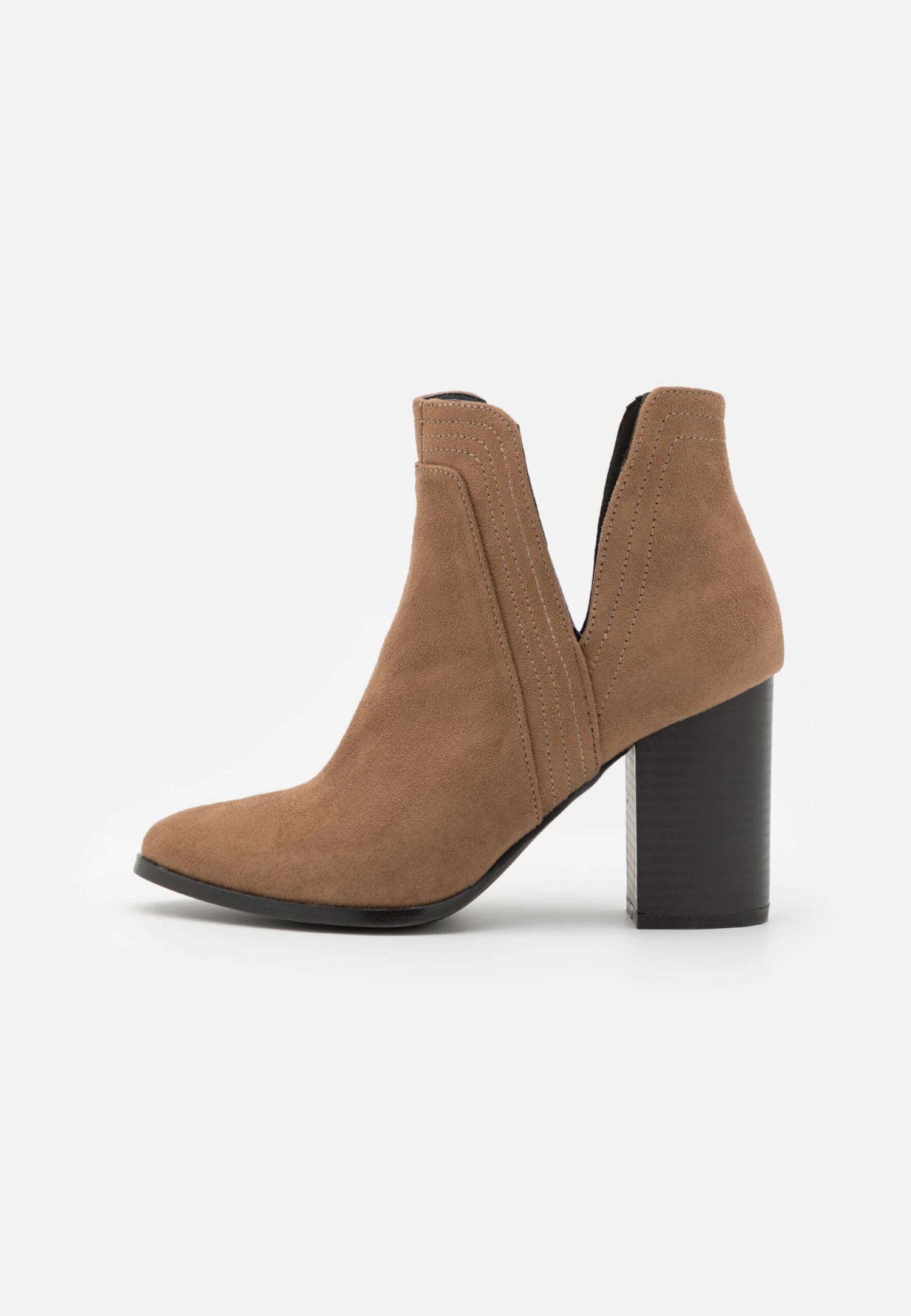High Heeled Ankle Boots - Taupe 2 High Heeled Ankle Boots - Taupe - Image 2