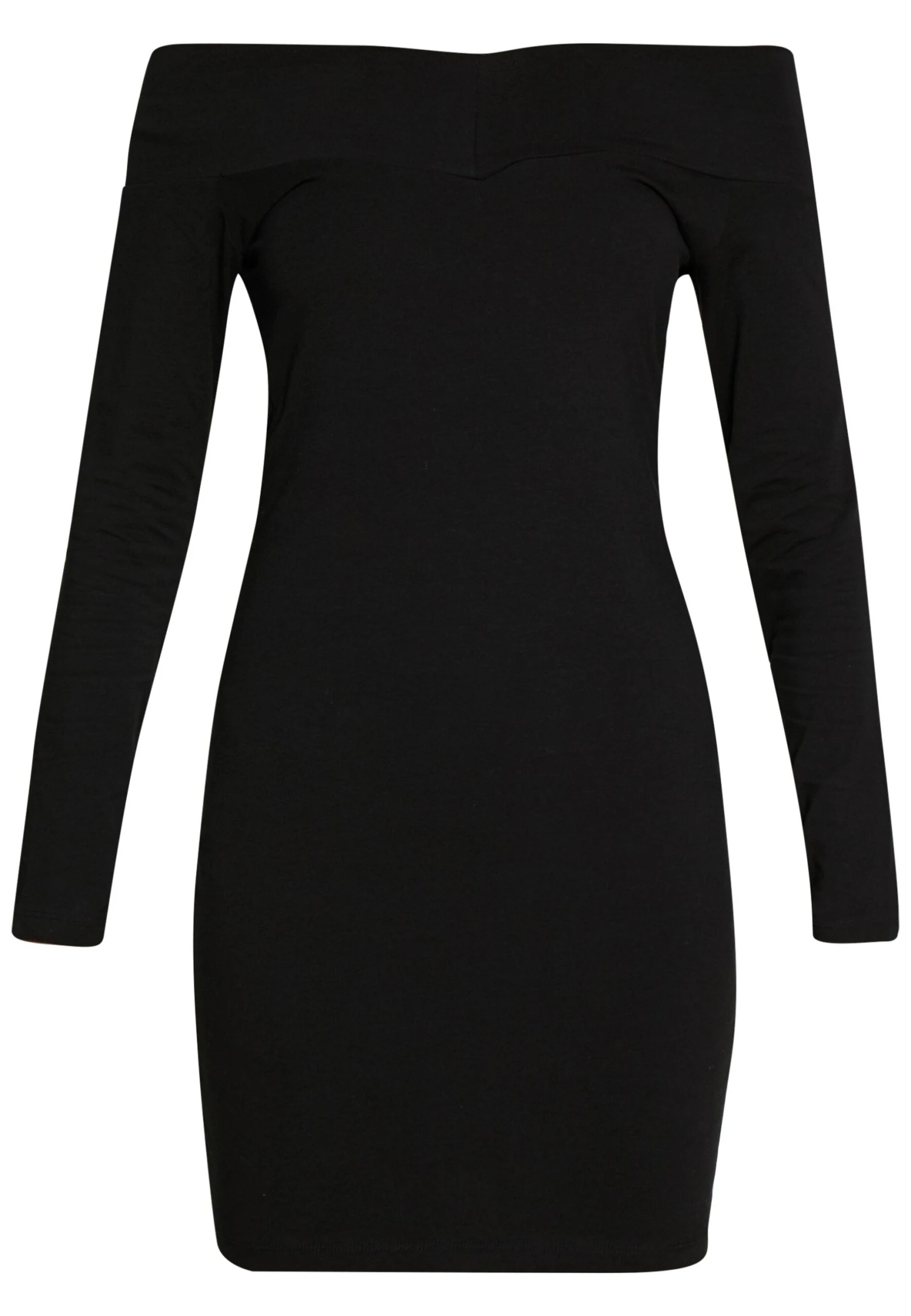 Even&Odd Basic - Off-Shoulder Mini Long Sleeves Dress - Shift Dress - Black 5 Even&Odd Basic - Off-Shoulder Mini Long Sleeves Dress - Shift Dress - Black - Image 5