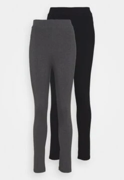 Even&Odd High Waisted Leggings 2 Pack- Leggings - Trousers - Black/Mottled Dark Grey -Even-Odd Store d801180b496544009a781d4a56815d6f