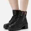 Lace-Up Ankle Boots - Black