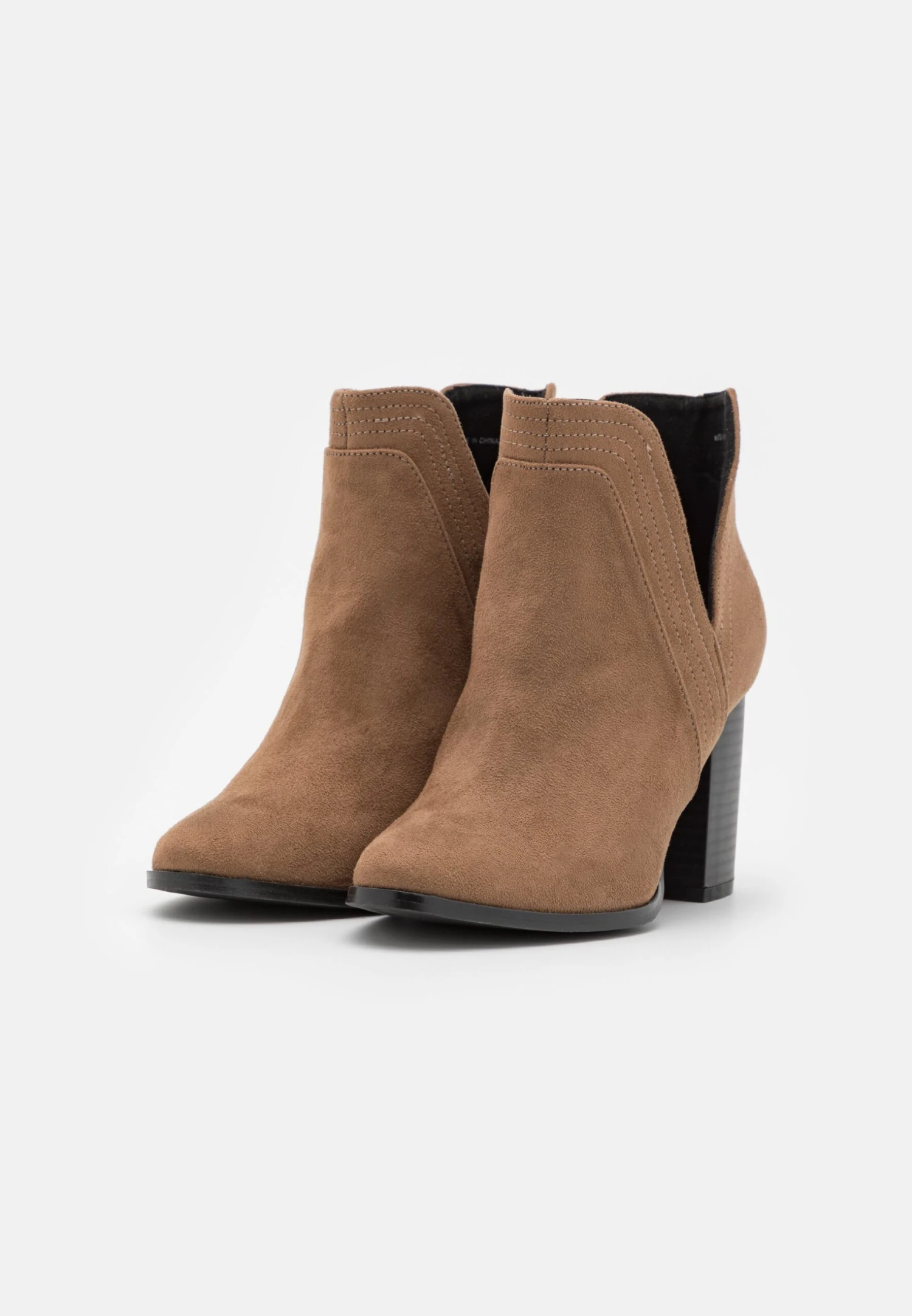 High Heeled Ankle Boots - Taupe 3 High Heeled Ankle Boots - Taupe - Image 3