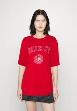 Even&Odd Print T-Shirt - Dark Red