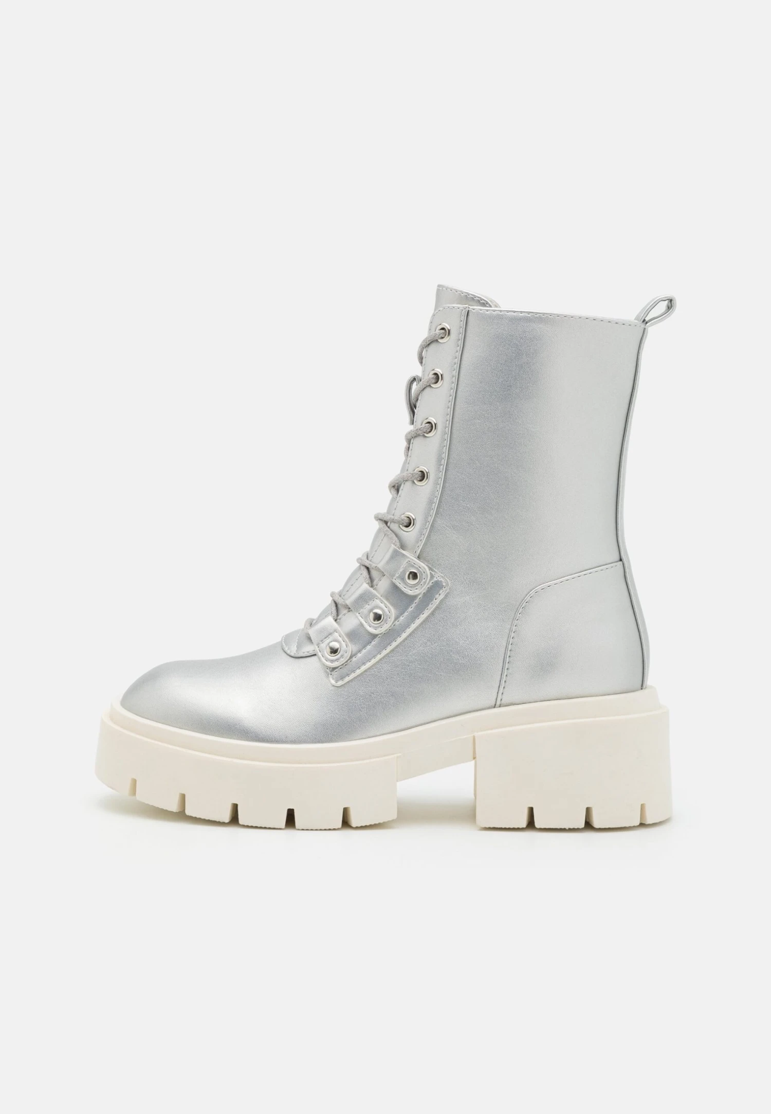 Even&Odd Platform Ankle Boots - Silver 2 Even&Odd Platform Ankle Boots - Silver - Image 2